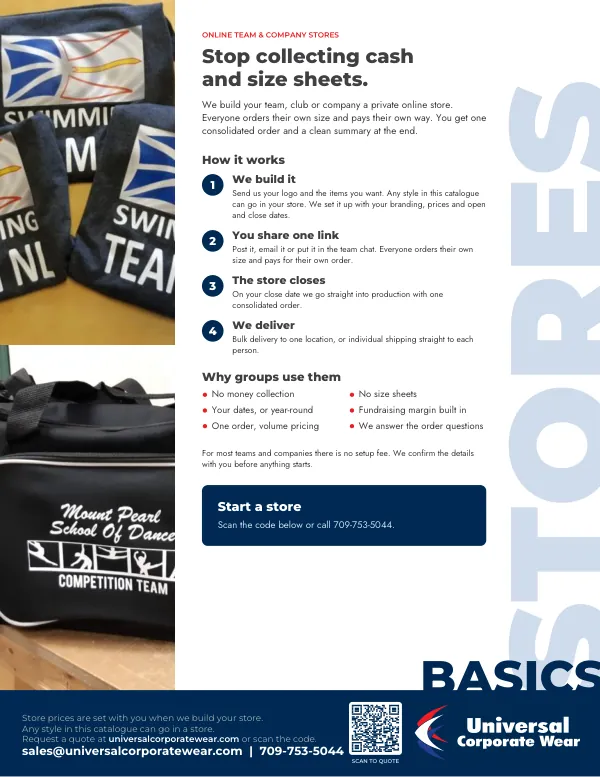 Online Stores page of the Basics 2026 catalogue
