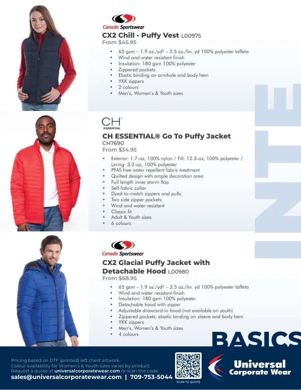 Winter page of the Basics 2026 catalogue